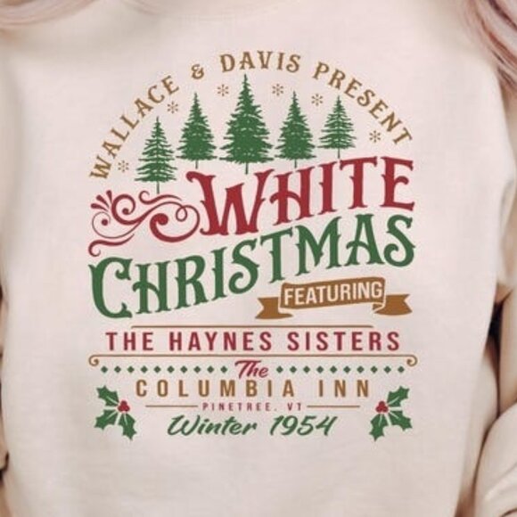 White Christmas Movie 1954 Retro Classic Holiday Christmas Graphic Sweatshirt - Picture 2 of 5